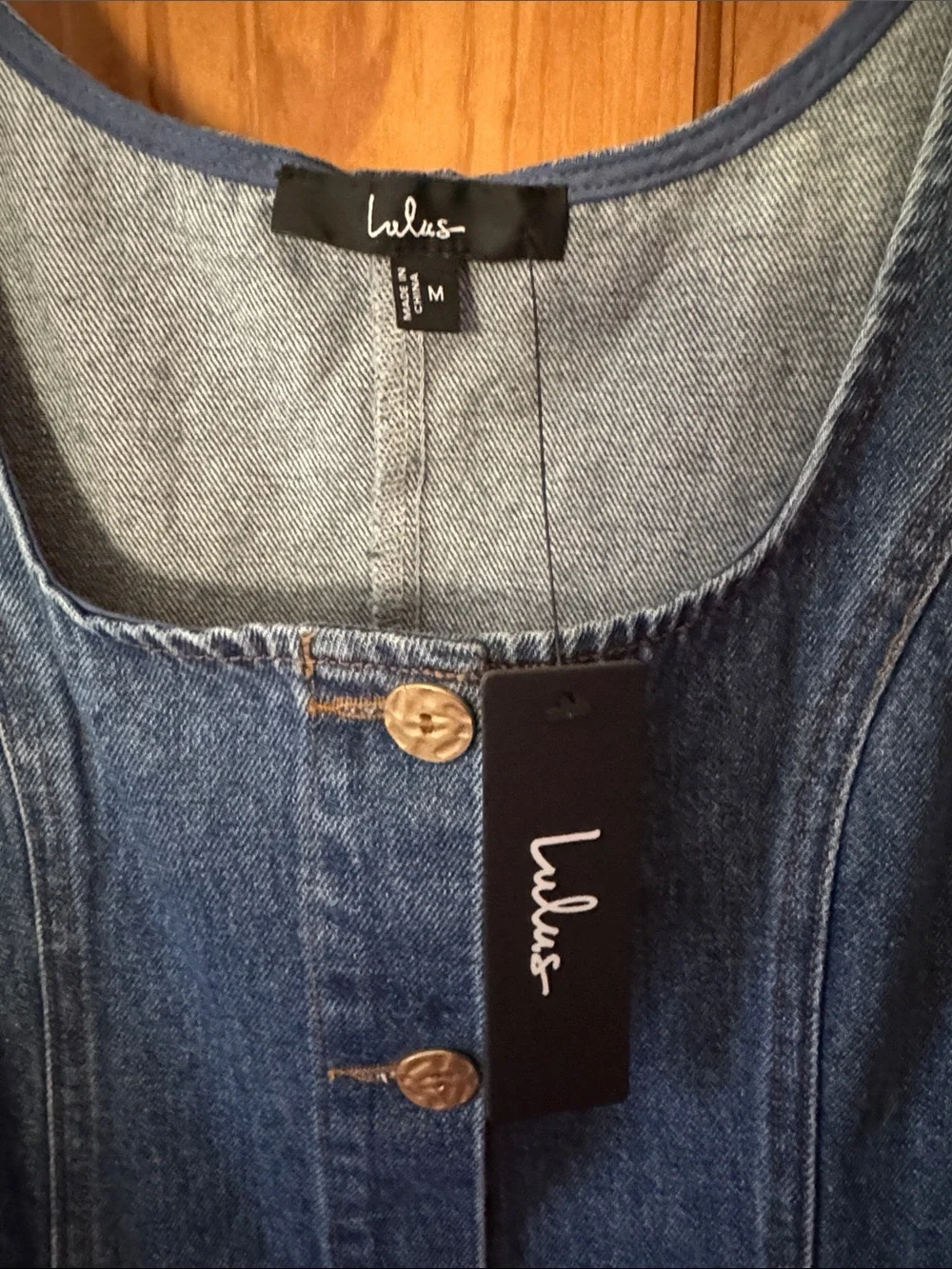 Lulu's Blue Denim Button-Front Mini Dress